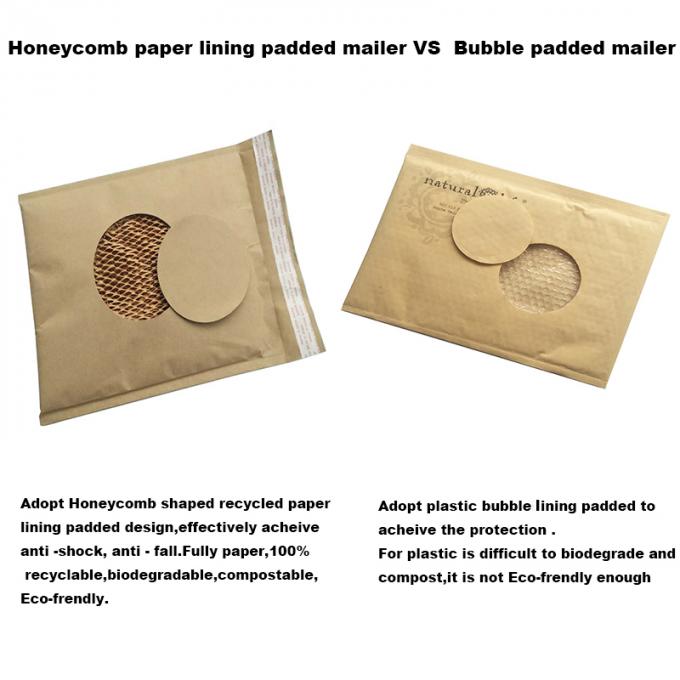 Конверт выравниваться бумаги проложенный Браун Kraft полностью бумажной изготовленной на заказ сумки почтовой отправки логотипа клетчатый форменный для грузить