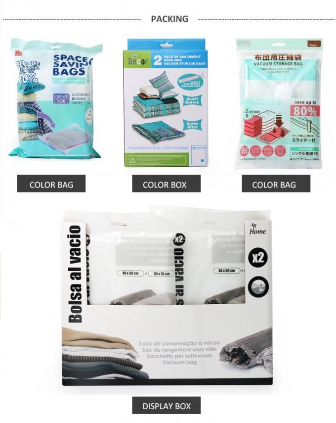 Ручное нажимание Путешественный вакуумный багажный пакет Roll Up Вакуумный багаж 7