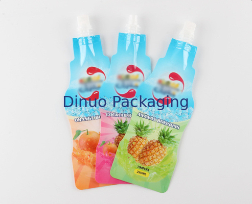 Изготовленная на заказ напечатанная бутылка напитка сумки Doypack сформировала стойку алюминиевой фольги сопла вверх по мешку Spout