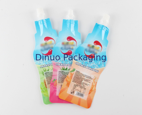 Изготовленная на заказ напечатанная бутылка напитка сумки Doypack сформировала стойку алюминиевой фольги сопла вверх по мешку Spout