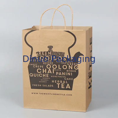 Напечатанный по заказу магазинный бумажный пакет Kraft с ручкой